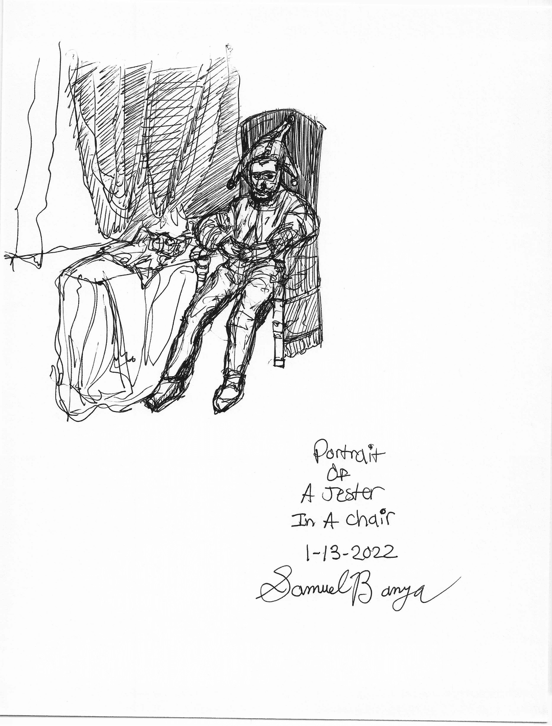 Portrait Of A Jester In A Chair (01-13-2022)